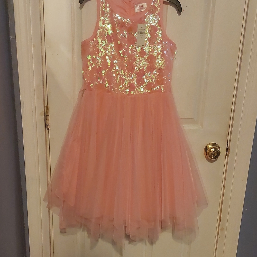 Girls size 14 Justice pink party dress